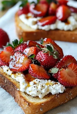 Roasted strawberry whipped ricotta toast topped with fresh strawberries