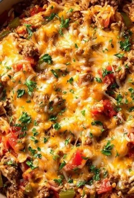 Satisfying ground beef and rice skillet served in a pan