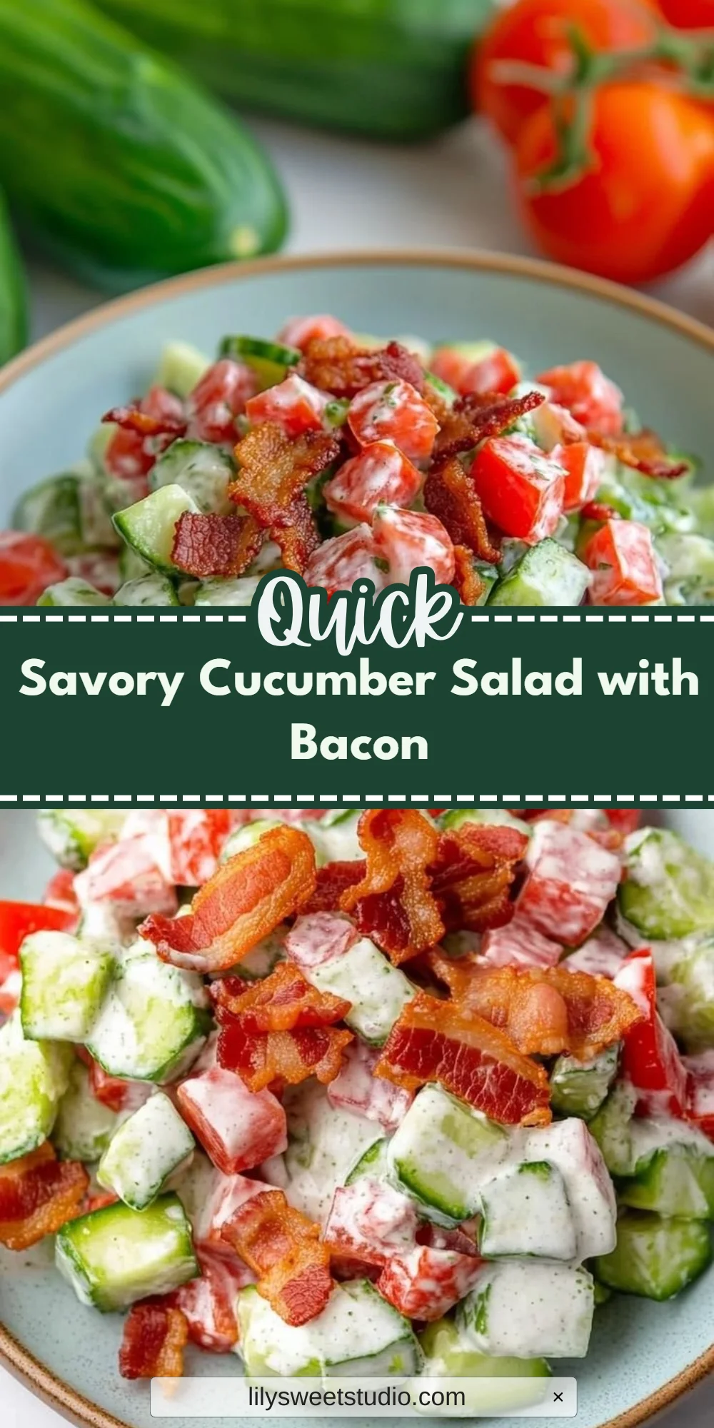 Savory Cucumber Salad with Bacon