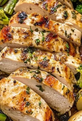 Sheet pan garlic butter chicken with fresh vegetables ready to serve