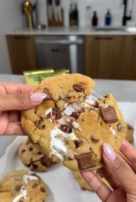 Delicious S'mores Cookies with chocolate, marshmallows, and graham crackers
