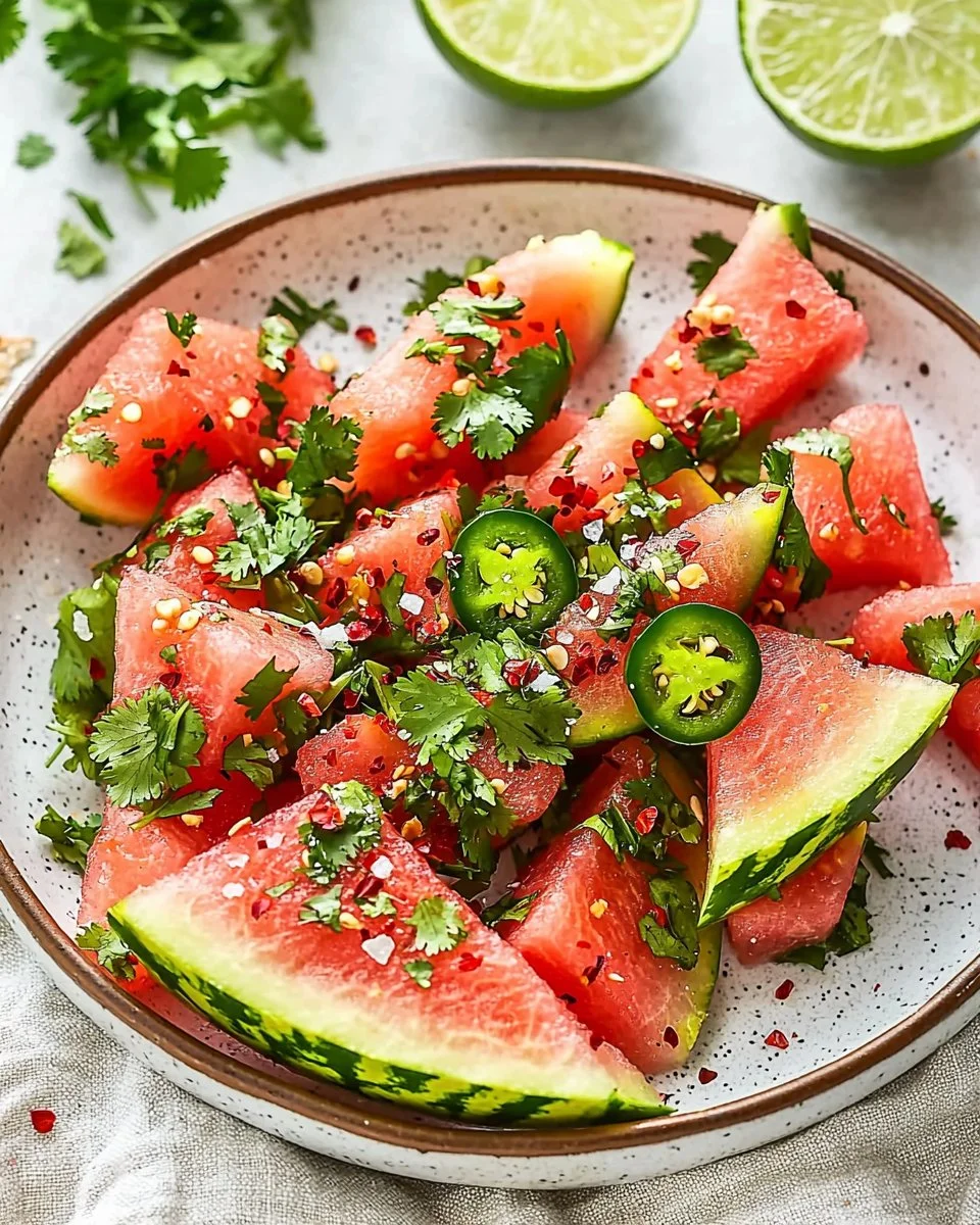 Spicy Watermelon Salad with Cilantro and Lime