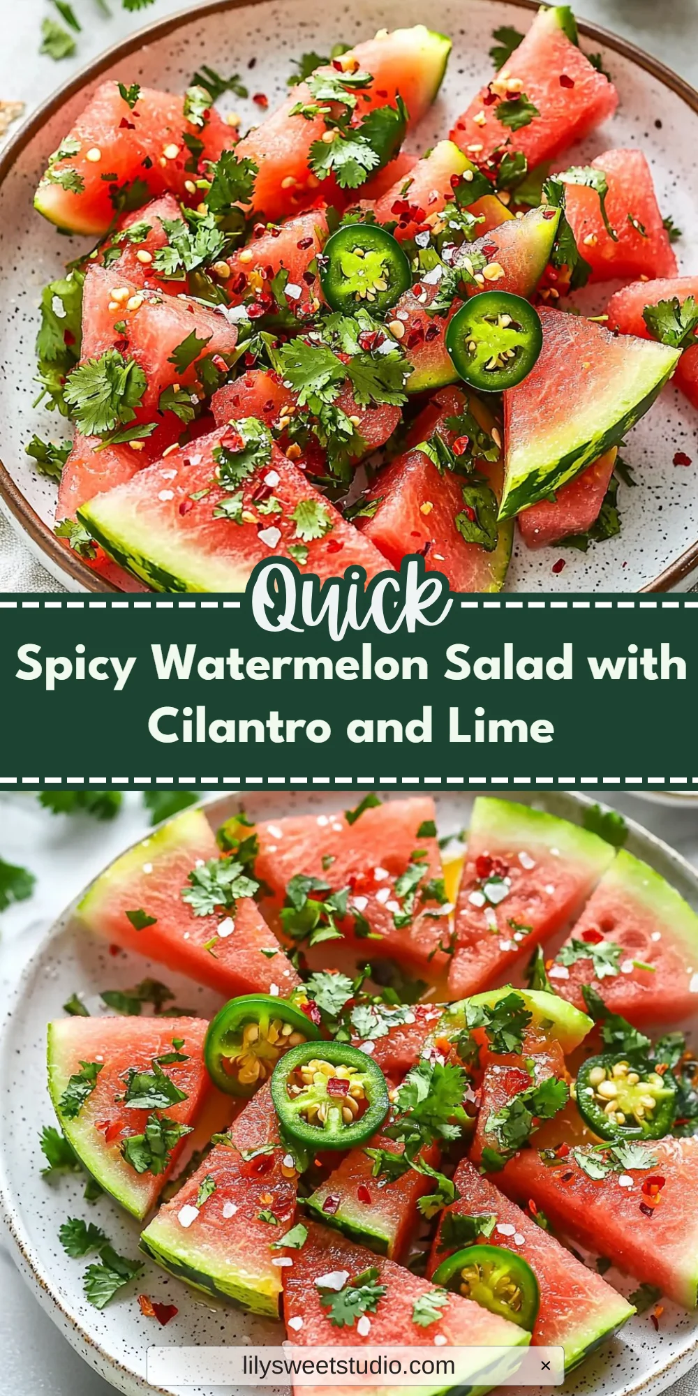 Spicy Watermelon Salad with Cilantro and Lime
