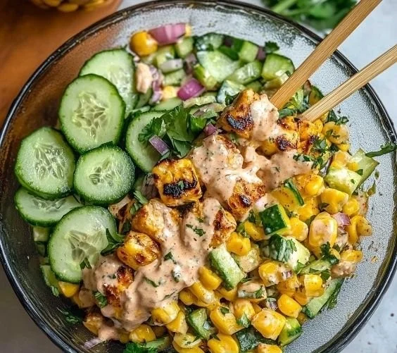 Street Corn Creamy Cucumber Chicken Salad: An Amazing Ultimate Recipe
