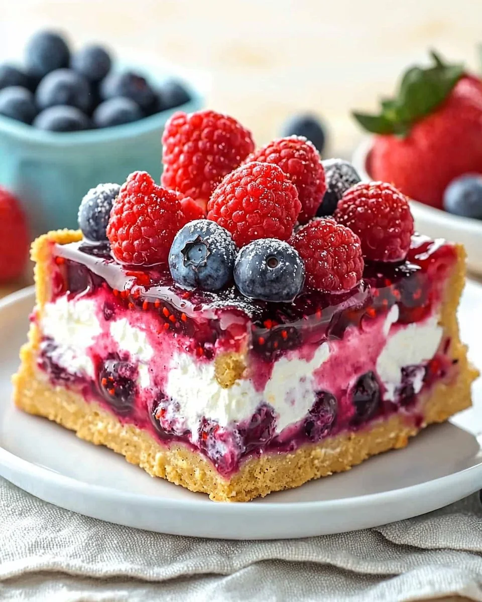 Summer Berry Jello Lasagna