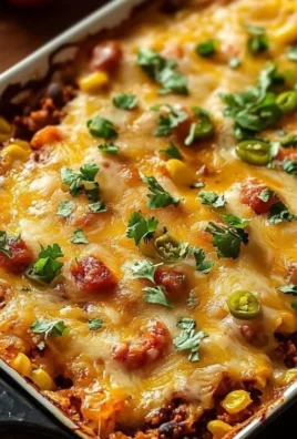 Delicious Taco Bake Casserole with meat, cheese, and vegetables