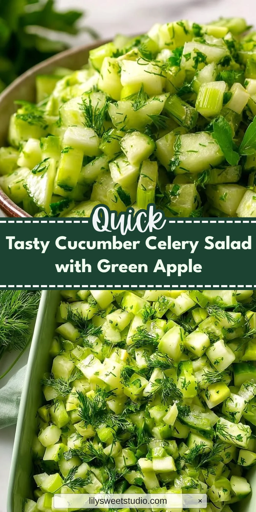 Tasty Cucumber Celery Salad with Green Apple