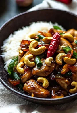 Thai Cashew Chicken Stir Fry with colorful veggies and cashews on a plate